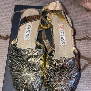 Guess Women's Metallic Gold Sandals